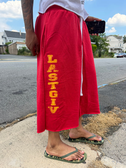 Red Sunburst Concrete Sweatshorts